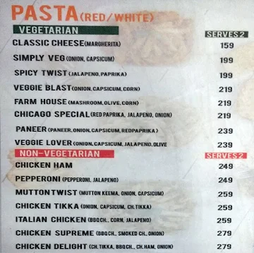 Chicago Pizza menu 