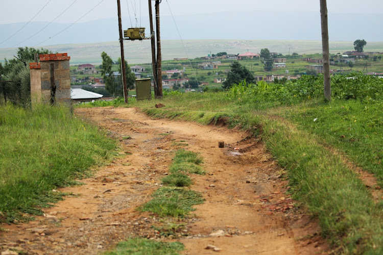 The road where Lipolelo Thabane, estranged wife of Prime Minister Thomas Thabane, was gunned down in Hamasana village near Maseru, Lesotho, is shown in this photograph taken on February 19.