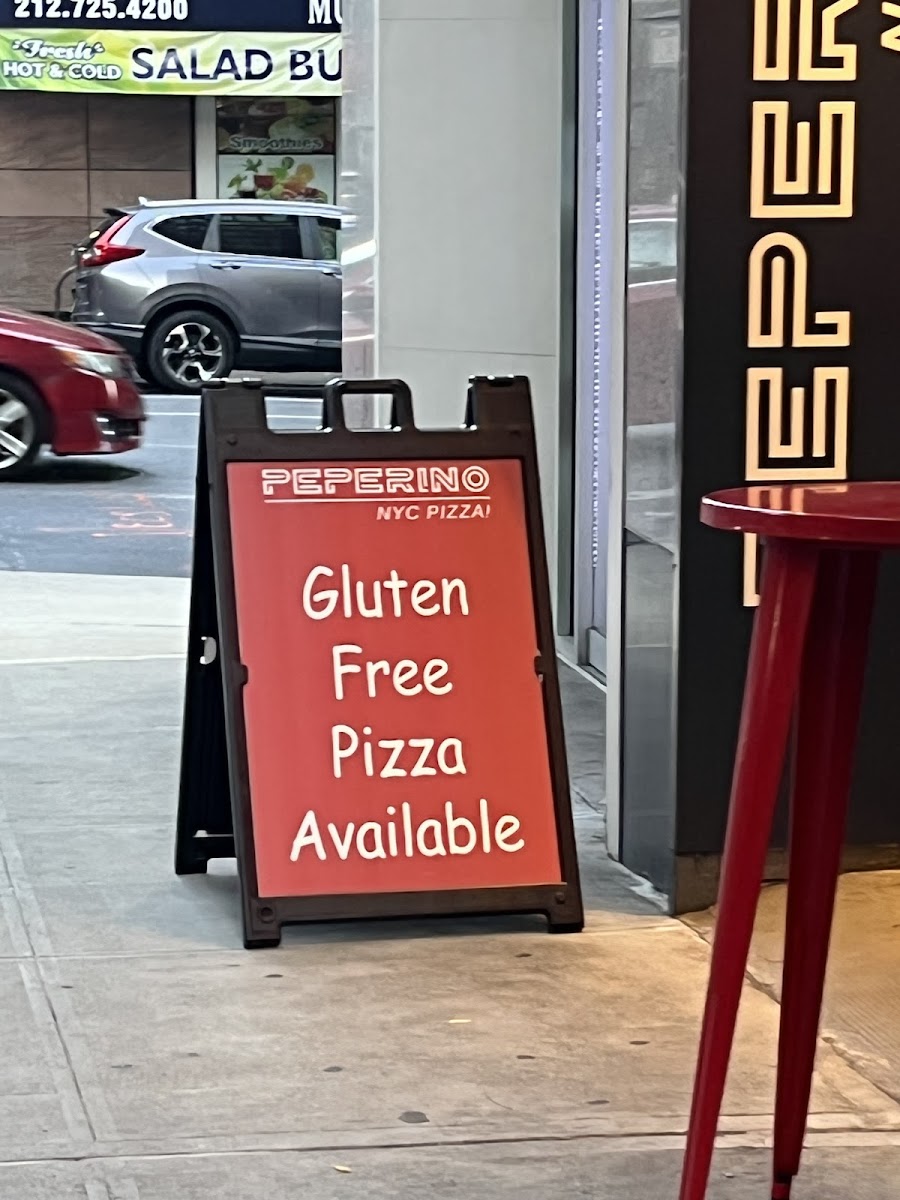 Peperino Murray Hill gluten-free menu