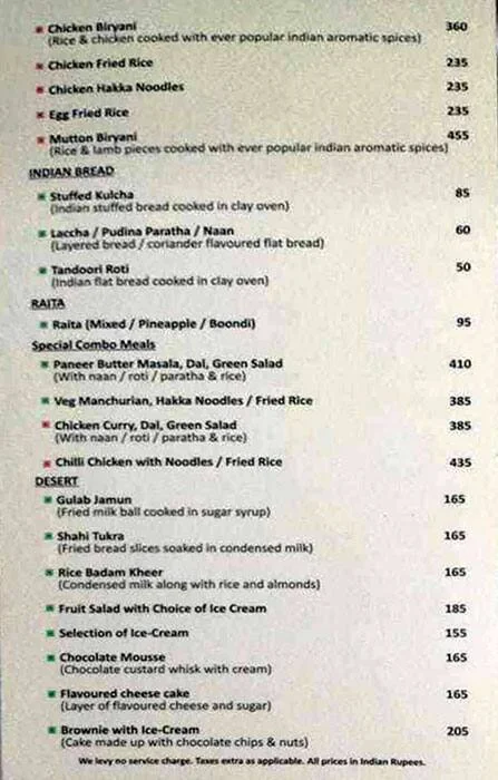 Cafe 9 menu 