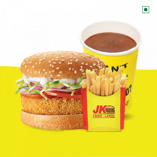 Crispy Veg Burger + Fries + Thick Shake(250 Ml)