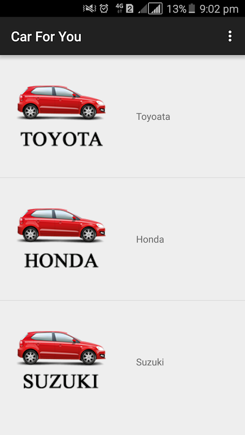 Android application Car For You screenshort