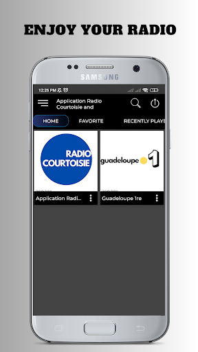 Screenshot Application Radio Courtoisie