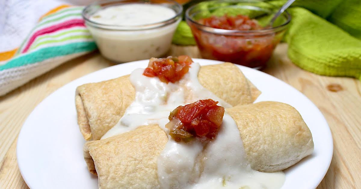 Chicken Chimichangas with Sour Cream Sauce Recipe