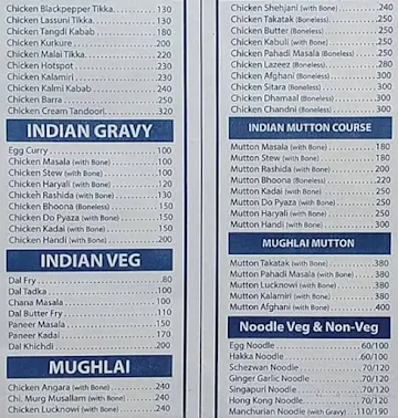 Zaika Darbar menu 