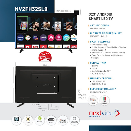 NEXTVIEW 32INCH SMART LED TV