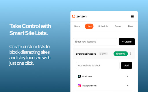 zenzen - Website Blocker & Productivity Timer Preview 3
