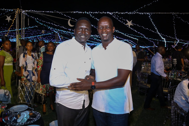 Soya Awards founder Paul Tergat and Safaricom chief financial services officer Sitoyo Lopokoiyit