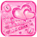 Descargar Glossy Pink Love Heart Keyboard Theme Instalar Más reciente APK descargador