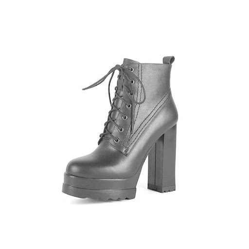 Title 8, 14cm Platform Lace-Up Martin Boots with a Round...