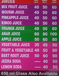 Raju Juice Wala menu 2