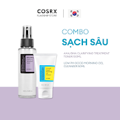 Combo Gel Rửa Mặt Tràm Trà Cosrx Low Ph Good Morning Gel Cleanser 50Ml + Nước Hoa Hồng Tẩy Tế Bào Chết Hoá Học Cosrx Aha/Bha Clarifying Treatment Toner 100Ml