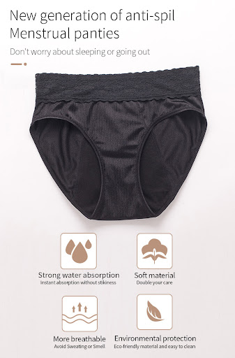 Title 10, Plus Size Mid High Waist Period Pants Four Laye...