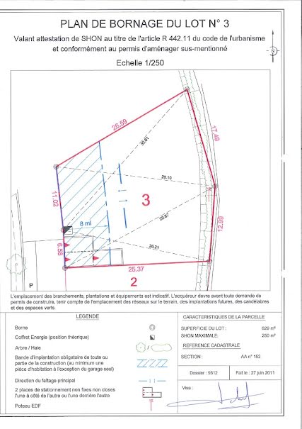 Vente terrain  629 m² à Beauvoir-sur-Niort (79360), 42 000 €