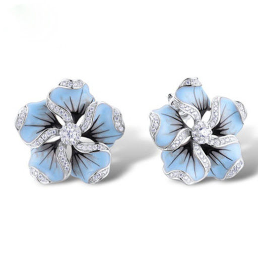 Title 3, Stylish Ear Pin Creative Zircon Flower Leaf-sha...