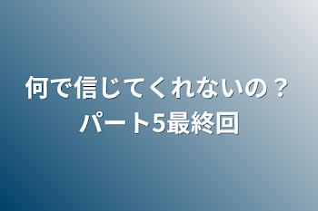 何で信じてくれないの？パート5最終回