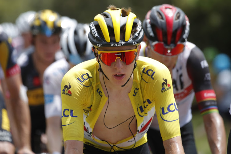 Tadej Pogacar of Slovenia wears the overall leader's yellow jersey during stage 11 of Tour de France in France, July 7 2021. Picture: REUTERS/STEPHANE MAHE