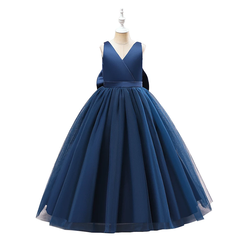 Robe de mariée polyvalente Leisure en satin et maille pour fille, parfaite pour les mariages, design élégant et confortable.