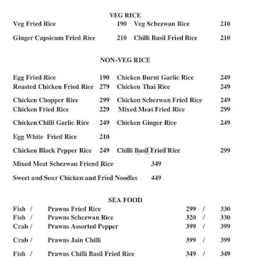 Beijing Bites menu 