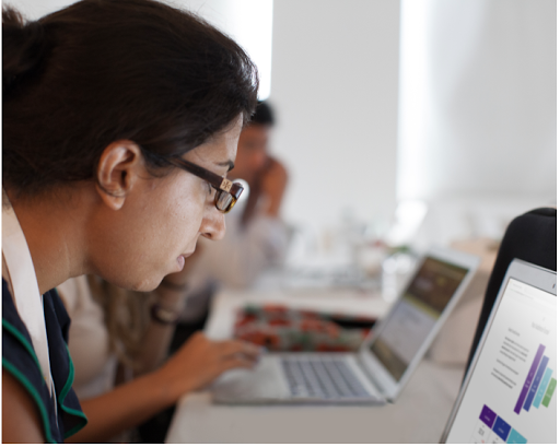 woman with computer