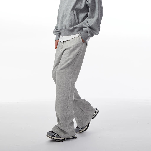 Title 5, Retro Gray Bootcut Casual Sweatpants, draping a...