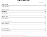 Momos Factory menu 1