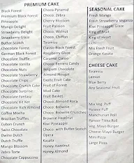 Celebrity Cake Shop menu 1