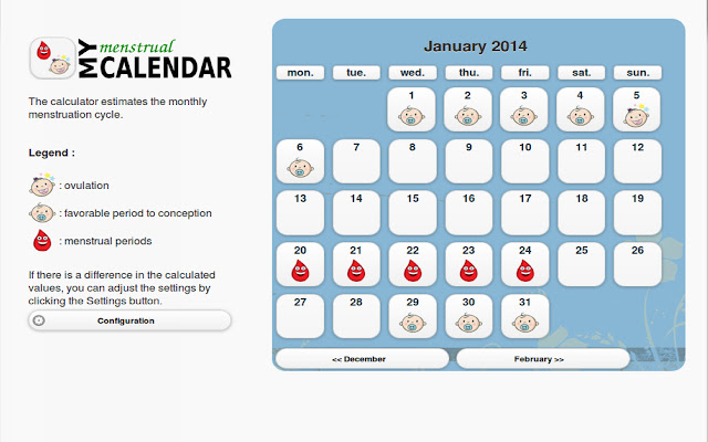 My menstrual calendar.