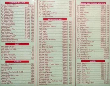 Hotel Sandesh menu 