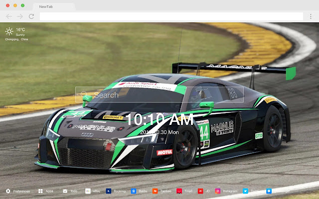 Racing car pop car HD new tab page theme