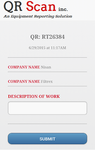 QRScan inc Equipment Reporting