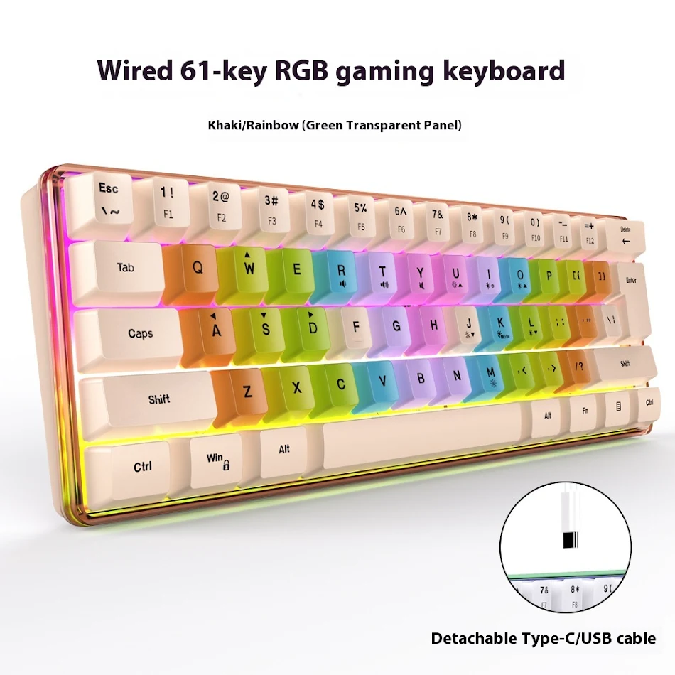Teclado Pequeno RGB Iluminado Simples para Casa