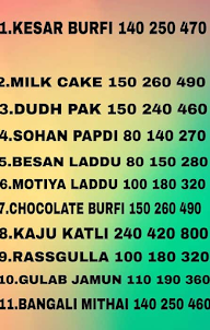 Kanha Sweet's Catres menu 1