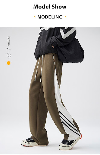 Title 17, Casual Wide Leg Sports Straight Pants Men