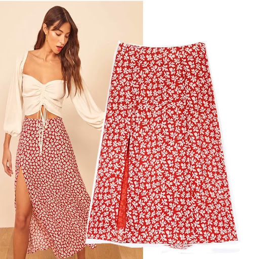 Title 6, New High Waist Slimming Side Slit Daisy Floral ...