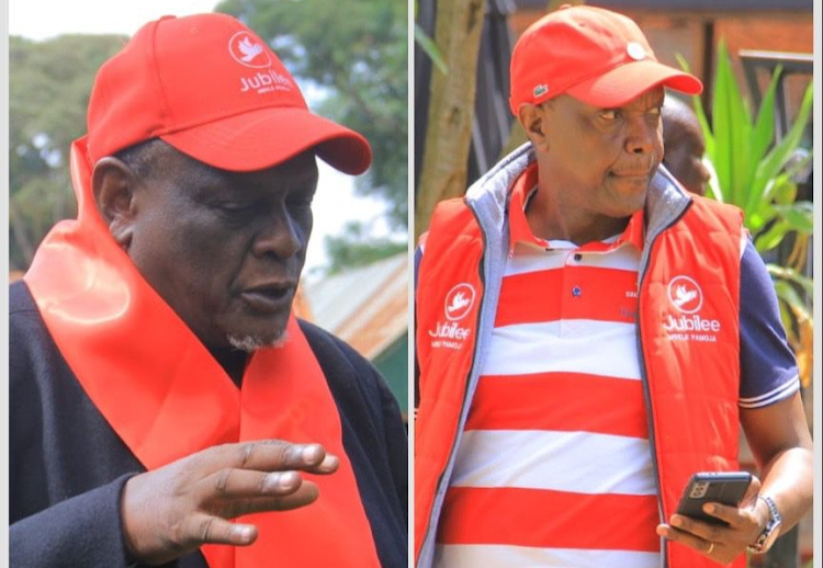 Former Gatanga MP David Murathe and Former Ndaragwa MP Jeremiah Kioni