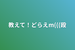 教えて！どらえm(((殴