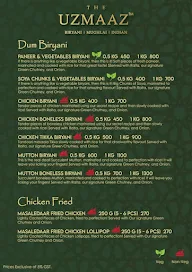 The Uzmaaz menu 3