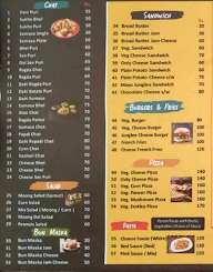 Vivek Chats and Sandwich menu 1
