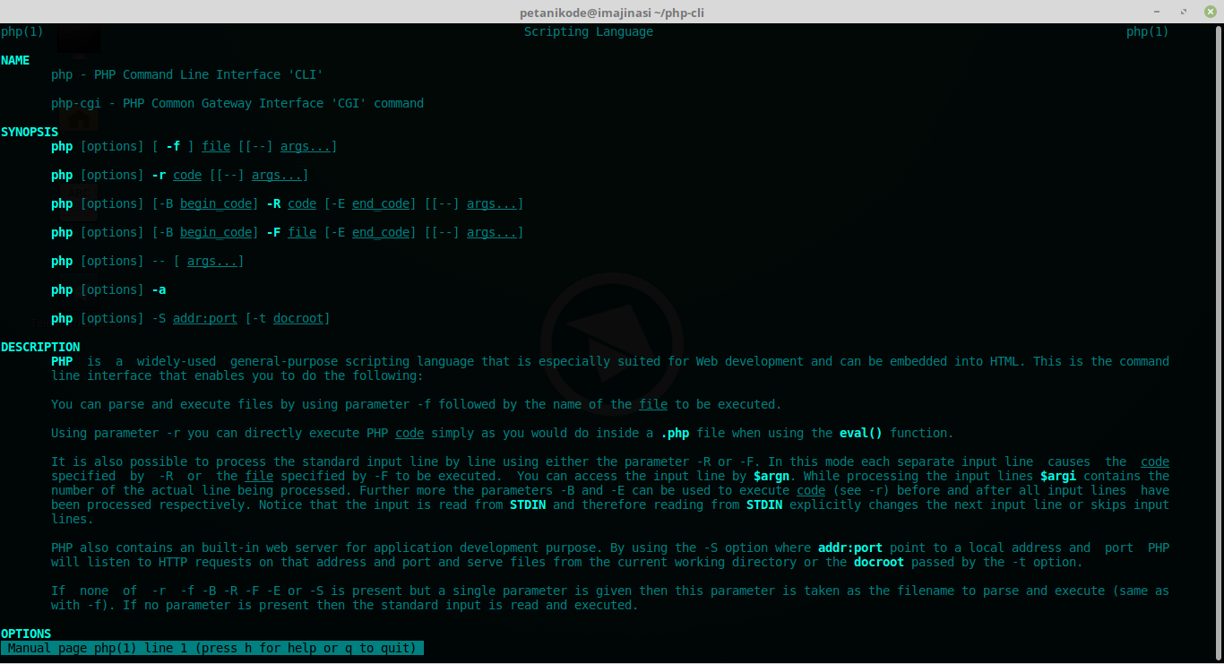 Dokumentasi PHP CLI