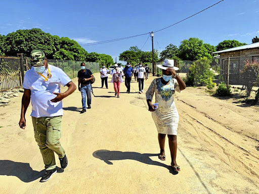 Mpumalanga health MEC Sasekani Manzini with health workers screening and testing residents for coronavirus./MANDLA KHOZA