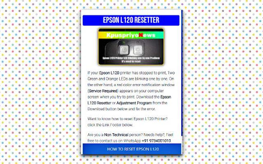 ▷ EPSON L120 RESETTER | Adjustment Program