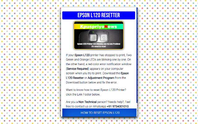 ▷ EPSON L120 RESETTER | Adjustment Program Preview image 1