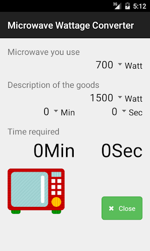 Microwave Wattage Converter