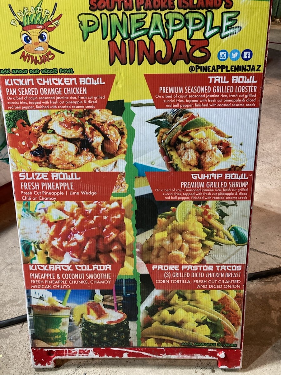 Pineapple Ninjaz gluten-free menu