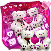 Lovely Pink Teddy Bear Keyboard  Icon