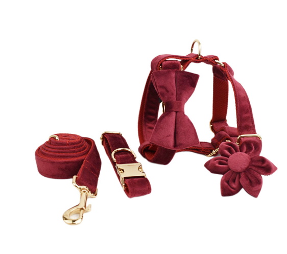 Title 15, Collar para perro de tela de terciopelo