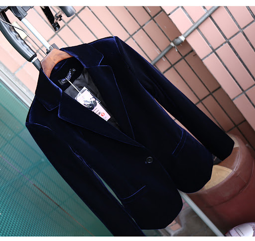 Title 2, Gold Velvet Suit New Slim Fit All-match Jacket ...
