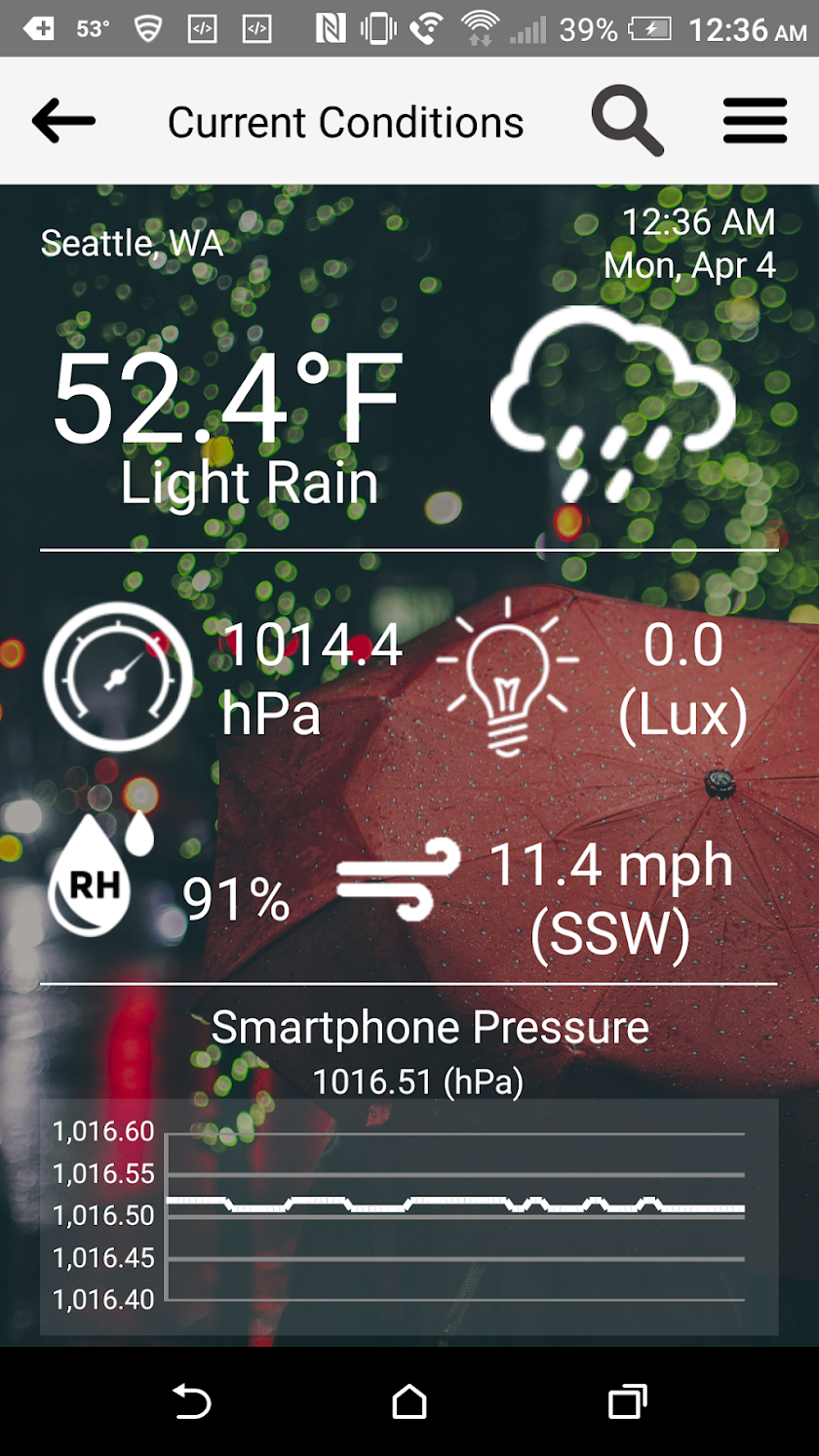 uWx-Weather Screen 1