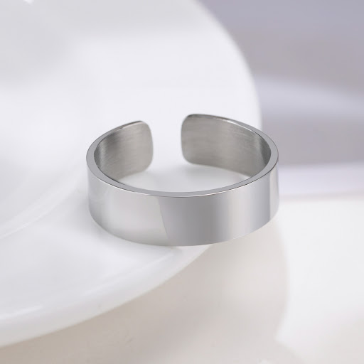 Title 6, Stainless Steel Smooth Plain Open Adjustable Ri...